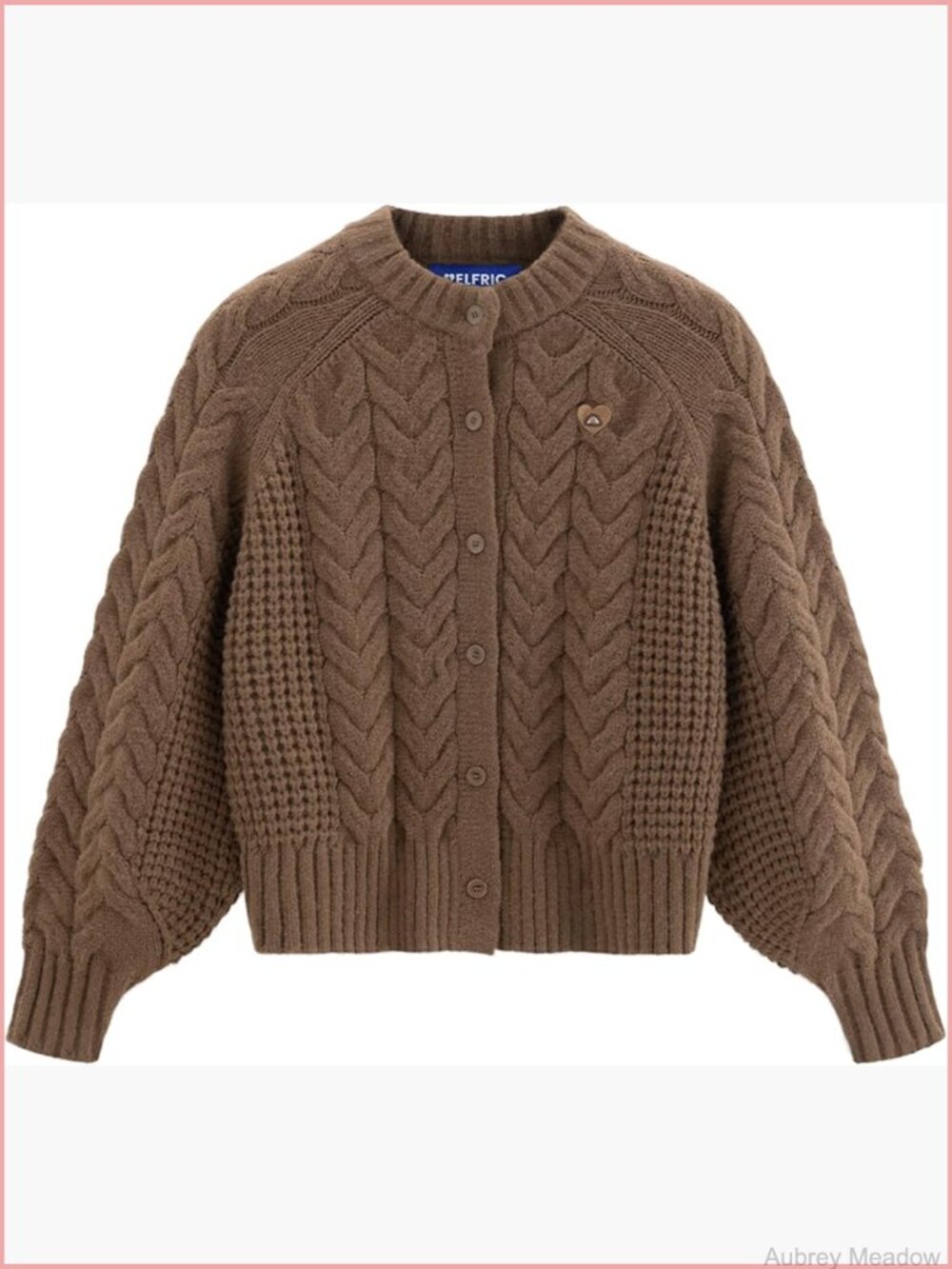 Chunky Oversized Cable Knit Open Front Cardigan Long Sleeve Crewneck